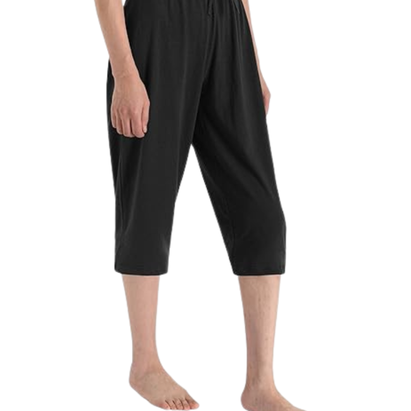 Black Unisex Cotton 3/4 Quarter Pants (Available in Big Size)